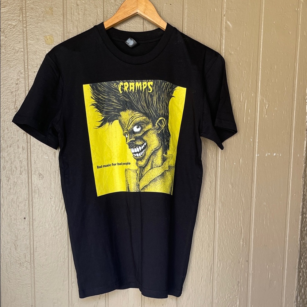 The Cramps Graphic Tee - Black with Yellow Artwork Size S